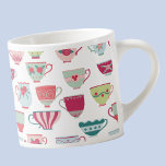 Xícara De Espresso Taça Tea Cup Moderna Vintage Espresso<br><div class="desc">Uma tomada moderna de porcelana óssea bonito ou de porcelana. Coloque a chaleira! Arte original de Nic Squirrell.</div>