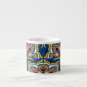 Xícara De Espresso Talavera Indian Mosaic: cerâmica sem costura.