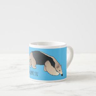 Xícara De Espresso Tamandua ilustração de desenho animado