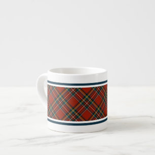 Xícara De Espresso Tartan escocês vermelho clássico real de Stewart