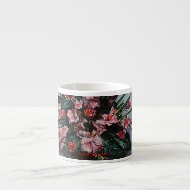 Xícara De Espresso Taza de Espresso Bodegón de Flores (Frente)