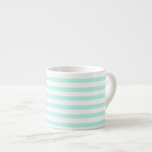 Xícara De Espresso Teal e Stripes Brancas Elegantes