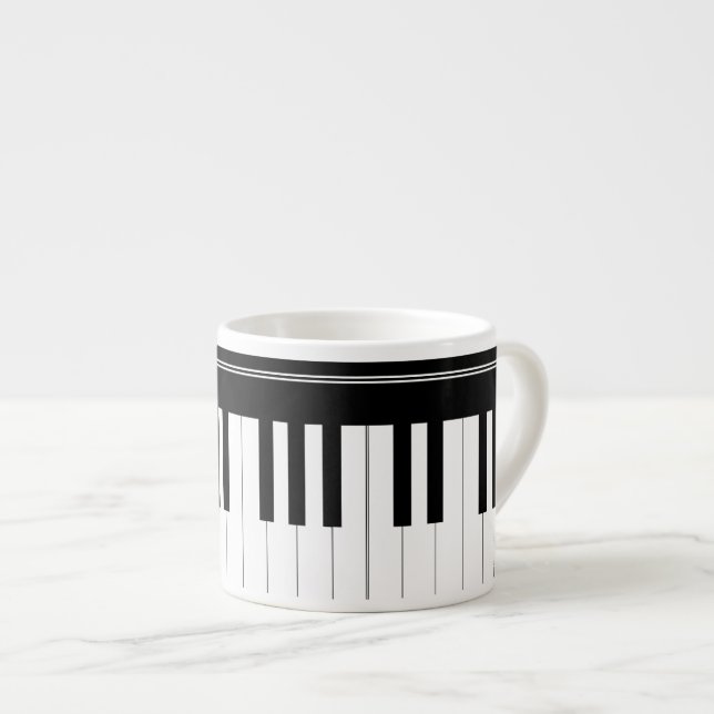Xícara De Espresso Teclado de piano (Frente Esquerda)