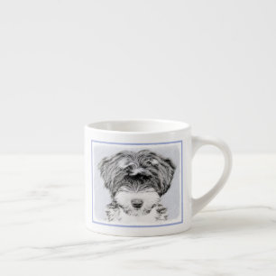 Xícara De Espresso Terrier tibetano que pinta - arte original bonito