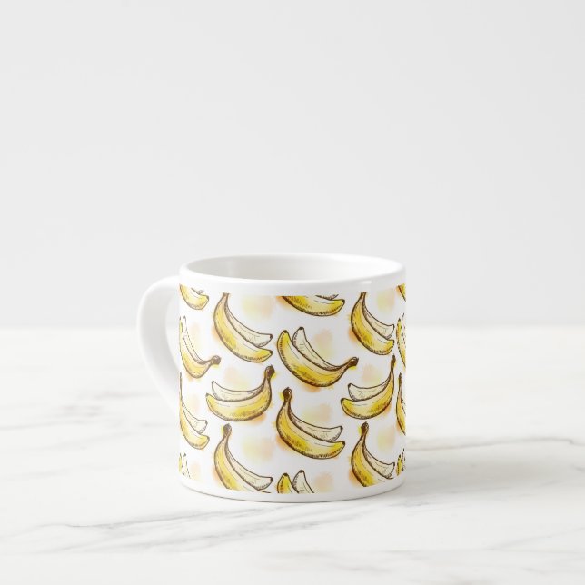 Xícara De Espresso Teste padrão com banana (Frente Esquerda)