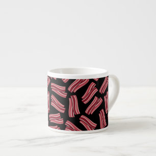 Xícara De Espresso Teste padrão das tiras de bacon