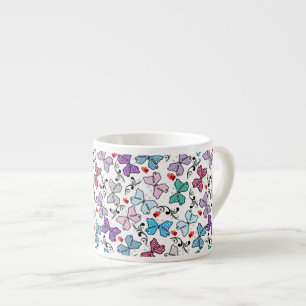 Xícara De Espresso Teste padrão floral dos namorados