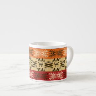 Xícara De Espresso Teste padrão listrado tribal africano étnico