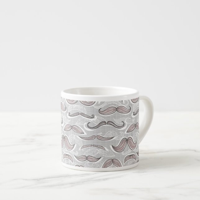 Xícara De Espresso Teste padrão na moda do bigode (Frente Esquerda)