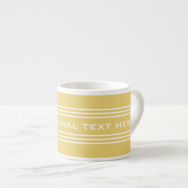 Xícara De Espresso Texto Opcional Texto de faixas amarelas Mudanças p (Frente Esquerda)
