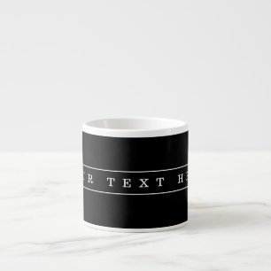 Xícara De Espresso Texto Simples Elegante & Listras Finas