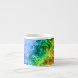 Xícara De Espresso Textura Azul De Peacock Despedaçada