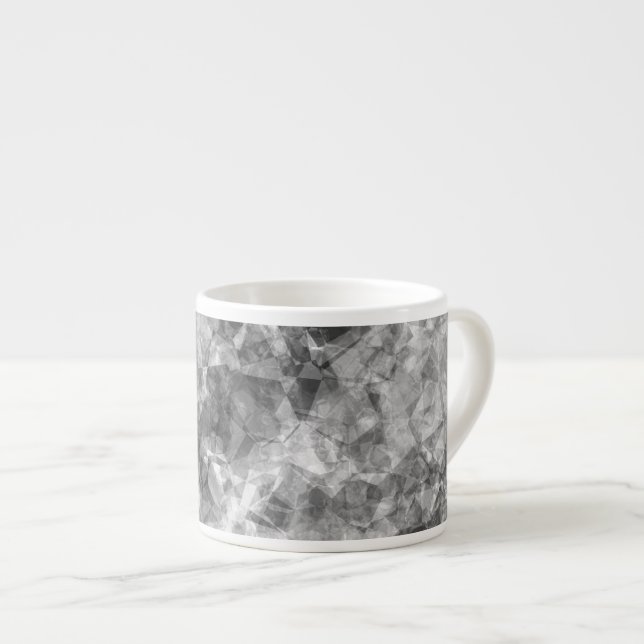 Xícara De Espresso Textura Crumplada De Carvão (Frente Esquerda)