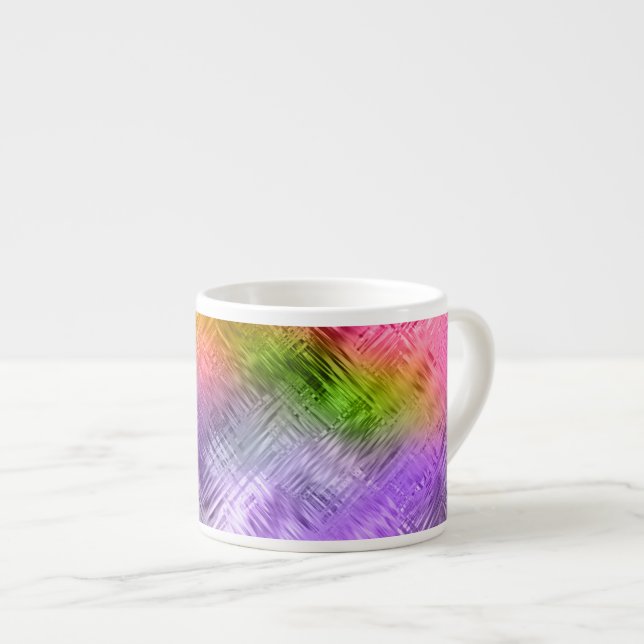 Xícara De Espresso Textura Roxa Glassy Ametrine (Frente Esquerda)