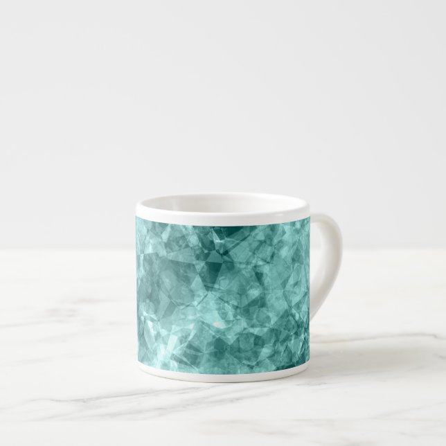 Xícara De Espresso Textura Teal Crumplada (Frente Esquerda)