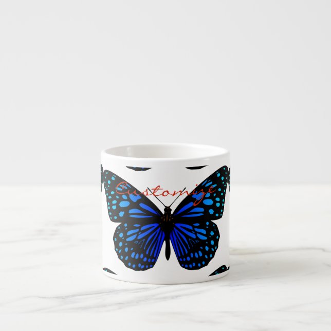 Xícara De Espresso Thunder_Cove da Borboleta Azul (Frente)