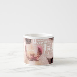 Xícara De Espresso Tipografia de Palavras em Nuvem Orquídea, Floral, 