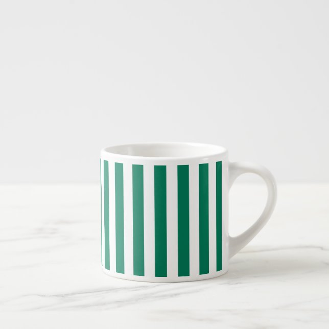 Xícara De Espresso Tiras de doces verdes e brancas da floresta (Direita)