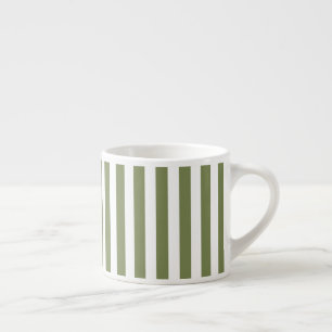 Xícara De Espresso Tiras de doces, verdes e brancas, de oliveira