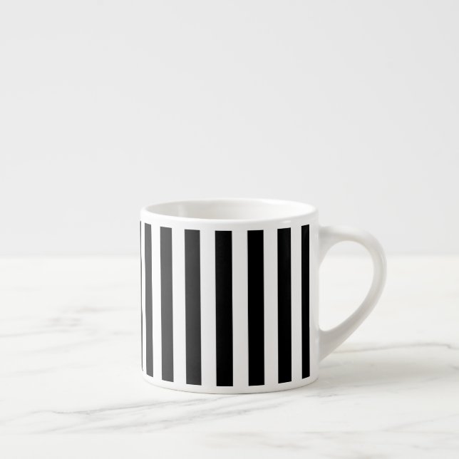 Xícara De Espresso Tiras doces brancas e pretas (Direita)