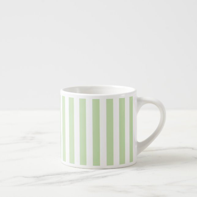 Xícara De Espresso Tiras doces brancas e verdes claras (Direita)