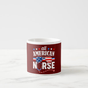 Xícara De Espresso Todos Enfermeira Americana 4 de Julho Patriótico B
