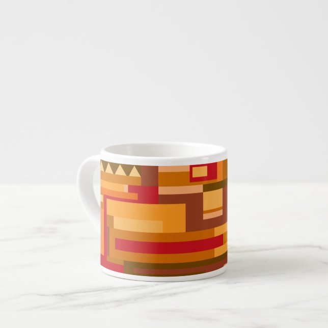 Xícara De Espresso Tons da Terra abstrato padrão espresso mug (Frente Esquerda)
