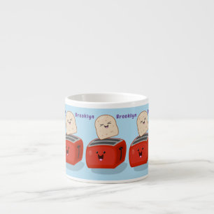 Xícara De Espresso Torrada de kawaii e desenho animado em torradeira