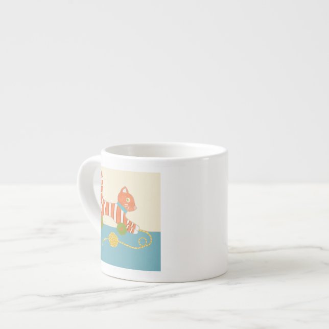 Xícara De Espresso Toy Cat com Ball of String (Frente Esquerda)