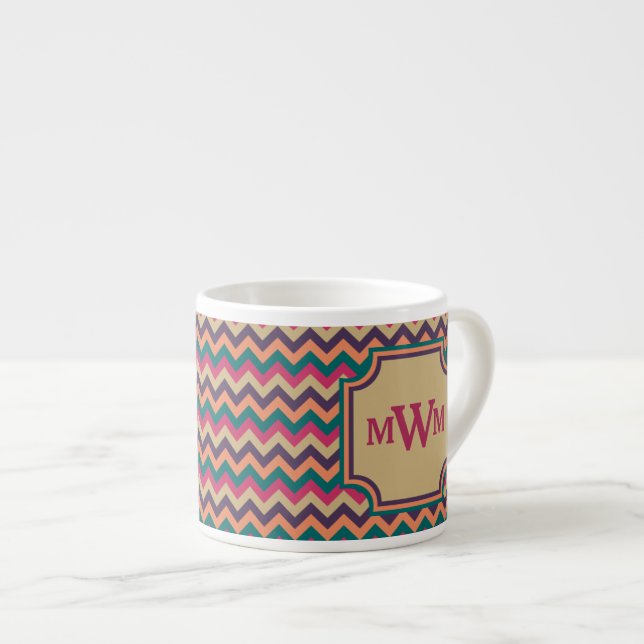 Xícara De Espresso Tropical Zigzag Specialty Mug (Frente Esquerda)