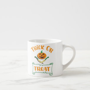 Xícara De Espresso Truque ou tratamento de abóbora de Dia das Bruxas