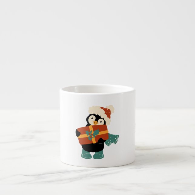 Xícara De Espresso Tudo o que quero é o pinguim de Natal. (Frente)