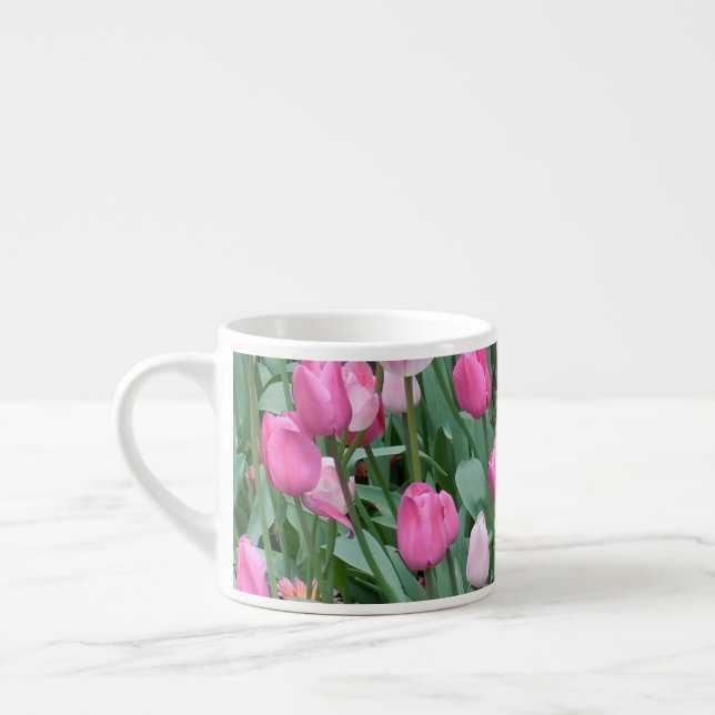 Xícara De Espresso Tulipas cor-de-rosa (Esquerda)