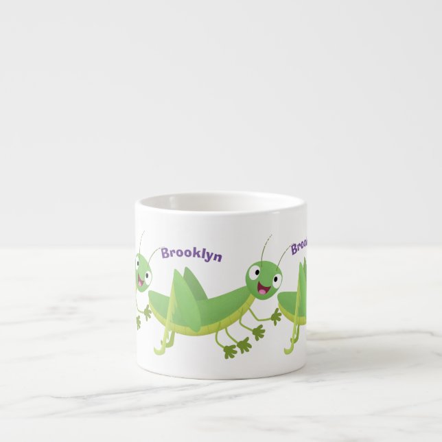 Xícara De Espresso Um desenho animado verde-giro (Frente)