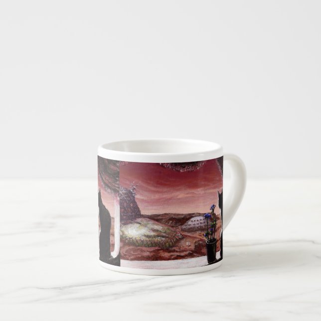 Xícara De Espresso Um Mundo Novo - Sci-Fi - Gato em Marte (Frente Esquerda)