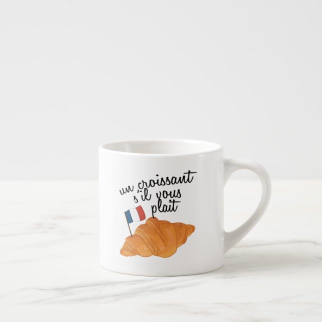Xícara De Espresso Un Croissant S'il Vous Plait - Comida Francesa (Direita)