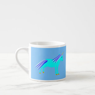 Xícara De Espresso Unicórnio Bebezinho Azul