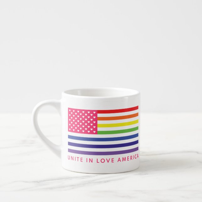 Xícara De Espresso Unir no Love America Flag Design (Esquerda)