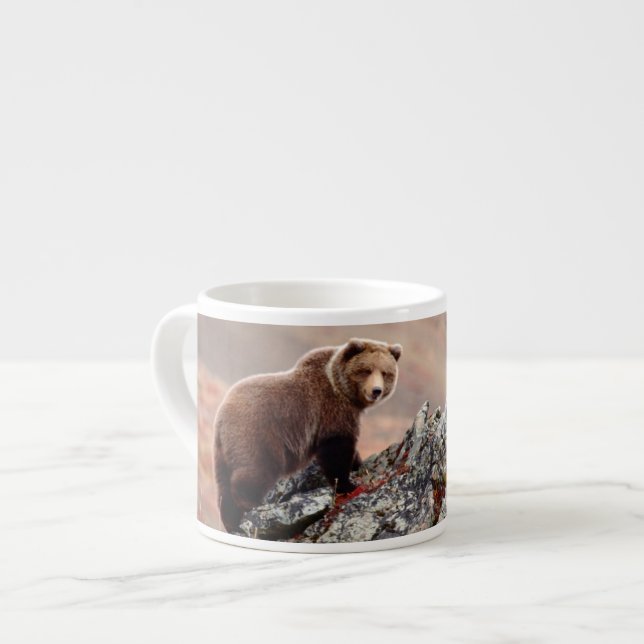 Xícara De Espresso Urso de Denali Brown (Frente Esquerda)