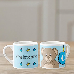 Xícara De Espresso Urso de pelúcia fofo tamanho infantil azul