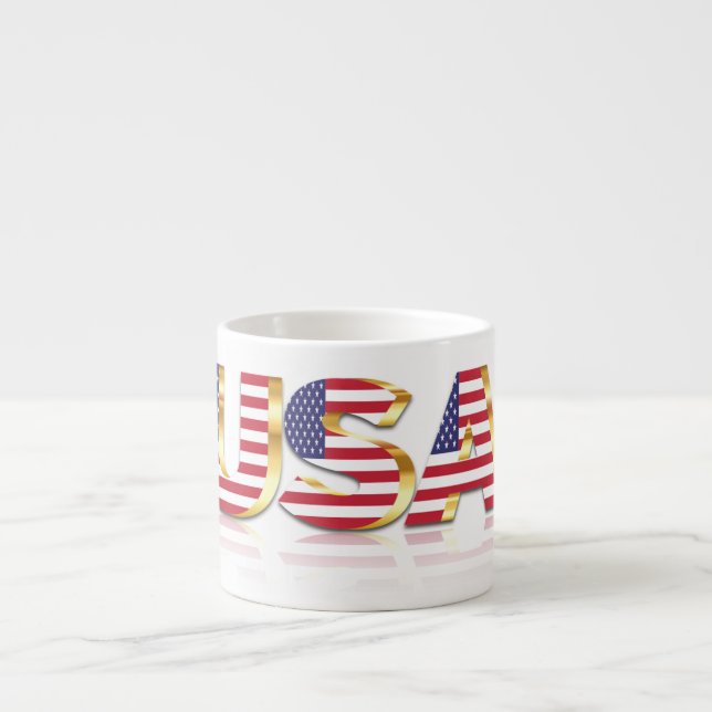 Xícara De Espresso USA Flag Espresso Cup Estados Unidos da América (Frente)