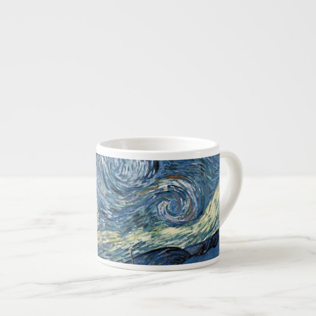 Xícara De Espresso Van Gogh Starry Night (Frente Esquerda)