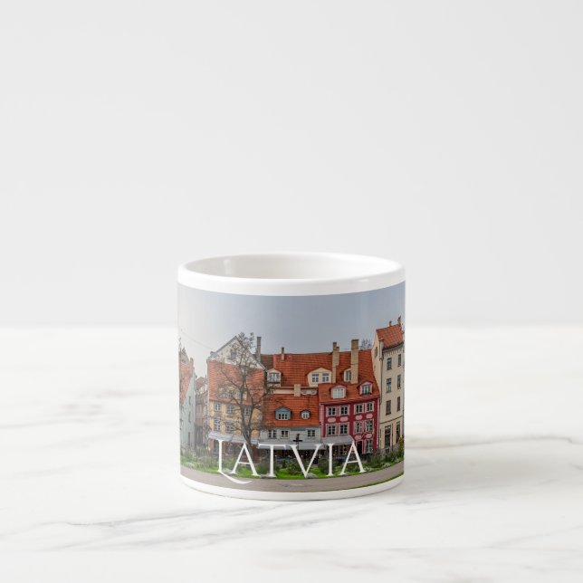 Xícara De Espresso Velha cidade de Riga no outono (Frente)