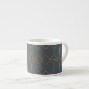Xícara De Espresso Verde, ouro, ilustração simples, retro, elegante