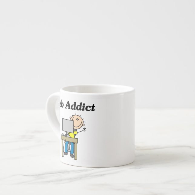 Xícara De Espresso Viciado em Internet (Frente Esquerda)