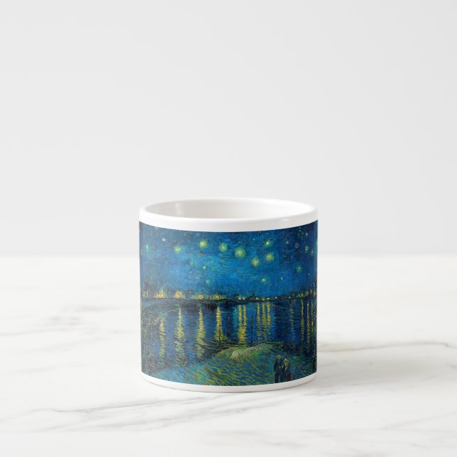 Xícara De Espresso Vincent Van Gogh Noite Estrelada Sobre o Ródano (Frente)