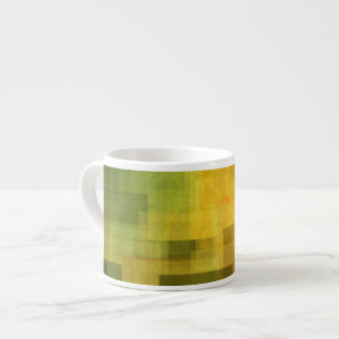Xícara De Espresso vintage 2 geométricos abstratos coloridos da arte
