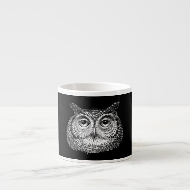 Xícara De Espresso Vintage Boho Owl Design (Frente)
