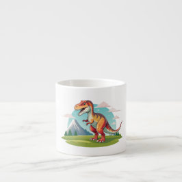 Xícara De Espresso Vintage em forma de boneca Dinossauro T Rex com Mo