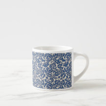 Vintage William Morris Floral Padrão Azul Branco